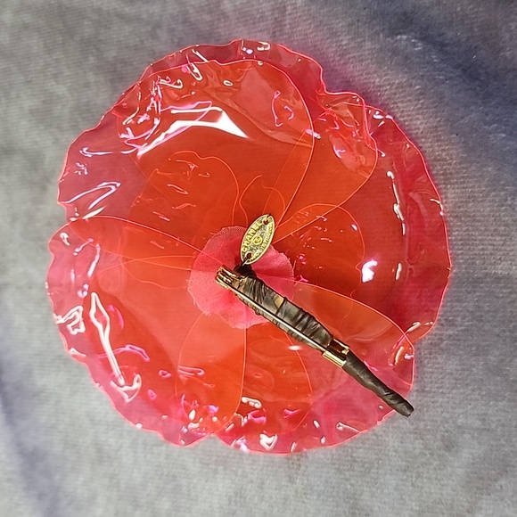 Chanel Hot Neon Pink Camelia Brooch PVC - Picture 3 of 5